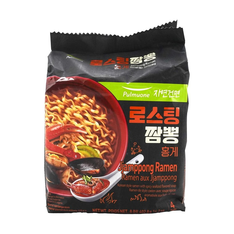 PULMUONE DRIED NOODLES ROASTED CHAMPONGON RED CRAB 99.6*4