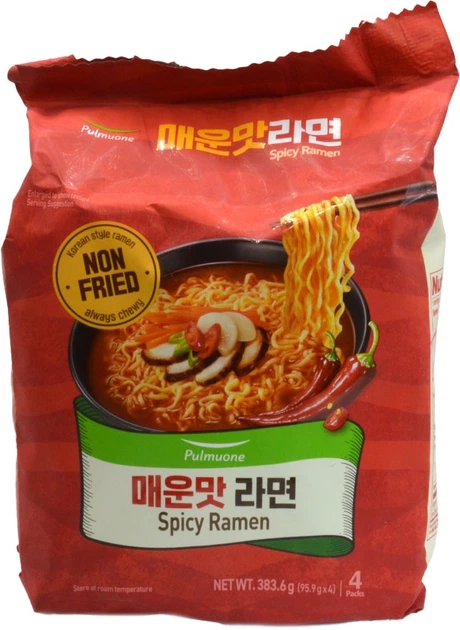 PULMUONE NON-FRIED RAMEN SPICY 95.9g*4