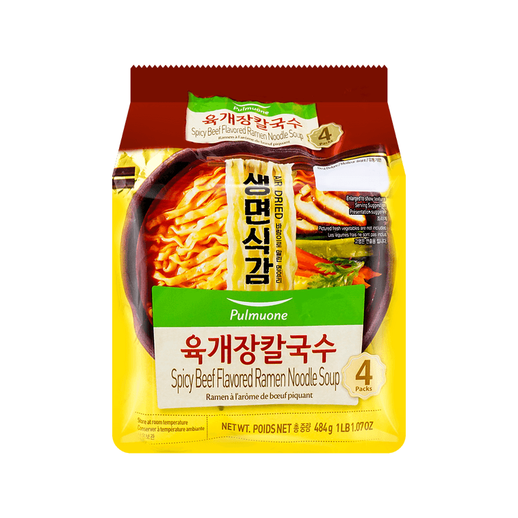 PULMUONE NON-FRIED SPICY COLD CHEWY NOODLES 123g*4